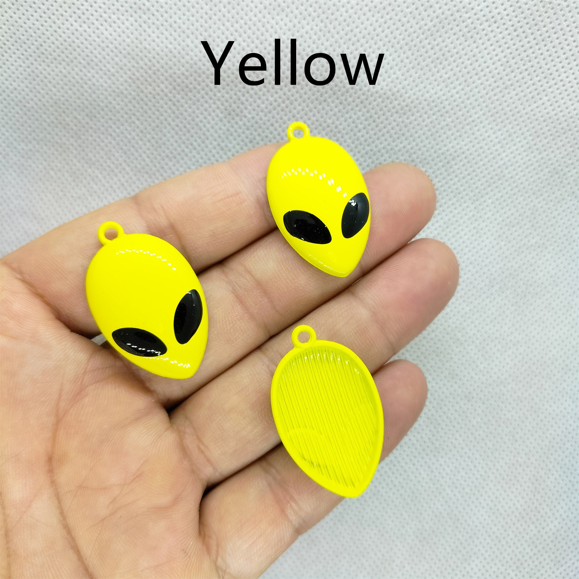 20*33mm Enamel Cartoon Alien Head Charm Green Alien Charms Pendant for ...