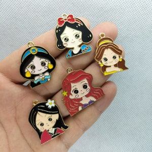 Cartoon Emaille Charm Metal Gold Head Charms Hanger voor Armband DIY Oorbel Ketting Sleutelhanger Maken Accessoires 10 30 Stuks