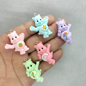 Hars Cartoon Beer Charm Animal Charms Hanger voor DIY Oorbel Ketting Sleutelhanger Sieraden Maken Accessoires 10 30 stks
