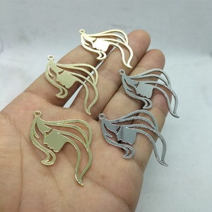 28 * 44mm Cartoon Charm Hollow Girl Figure Charms hanger voor armband DIY oorbel ketting sleutelhanger sieraden maken accessoires
