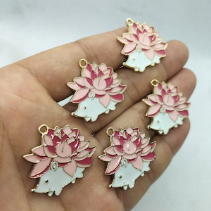 25 * 30mm Cartoon Egel Charme Emaille Kleurrijke Animal Charms Hanger voor DIY Oorbel Ketting Sleutelhanger Sieraden Accessoires 10 30Pcs