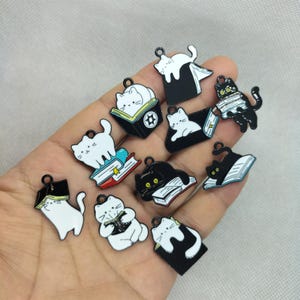 Cartoon Huisdier Emaille Charm Dier Kat Charms Hanger voor Armband DIY Oorbel Ketting Sleutelhanger Sieraden Maken Accessoires:
