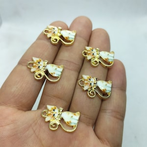 13*21mm Animal Charm Printing Cartoon Cat Charms Pendant for Bracelet DIY Earring Necklace Key Chain Accessories 10 30 Pcs