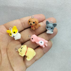 20*30mm 3D Resin Animal Puppy Charm Cartoon Dog Charms Pendant for DIY Earring Necklace Key Chain Jewelry Making Accessories Material