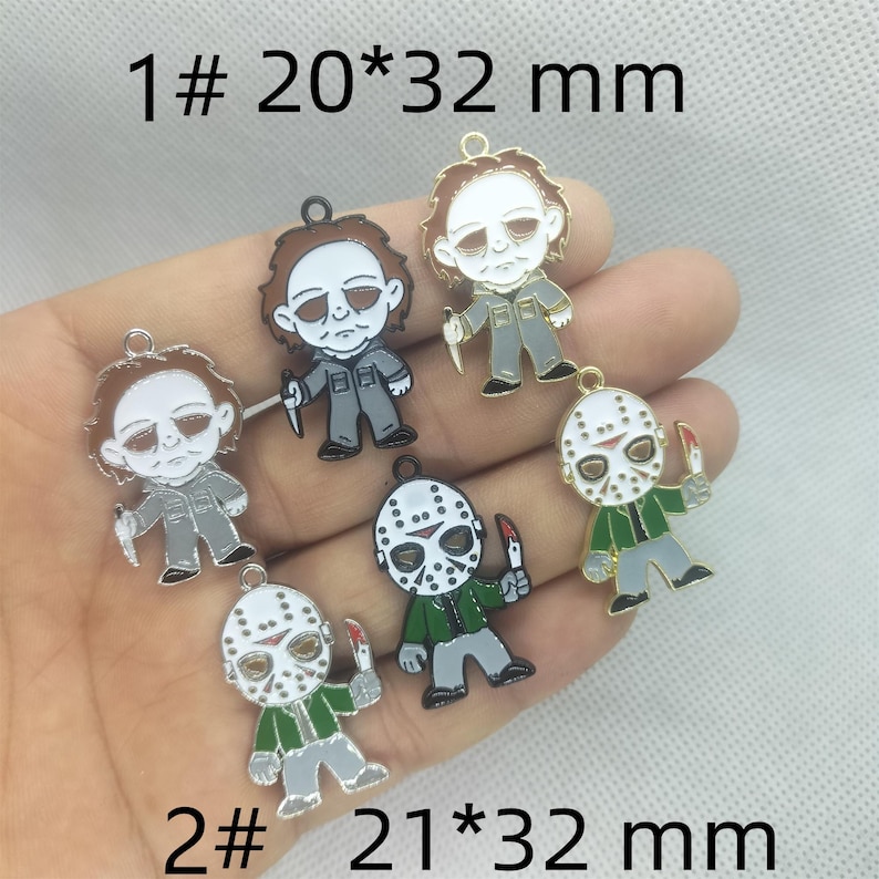 Halloween Series Enamel Charm Cartoon Ghost Knife Charms Pendant ...