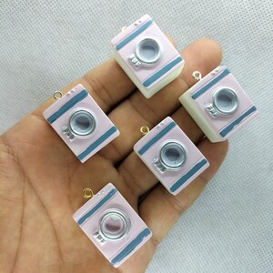 Kreskówkowa 3D Żywica Pralka Urok Małego Sprzętu Domowego Uroki Wisiorek DIY Kolczyk Naszyjnik Biżuteria Making Akcesoria Materiał 10 30 Sztuk