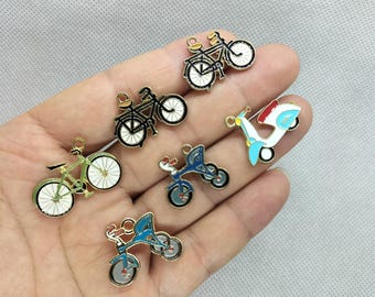 Cartoon Mini Traffic Tool Car Series Charm Enamel Battery Car Charms Pendant for DIY Earring Necklace Key Chain Jewelry Accessories 12 36Pcs