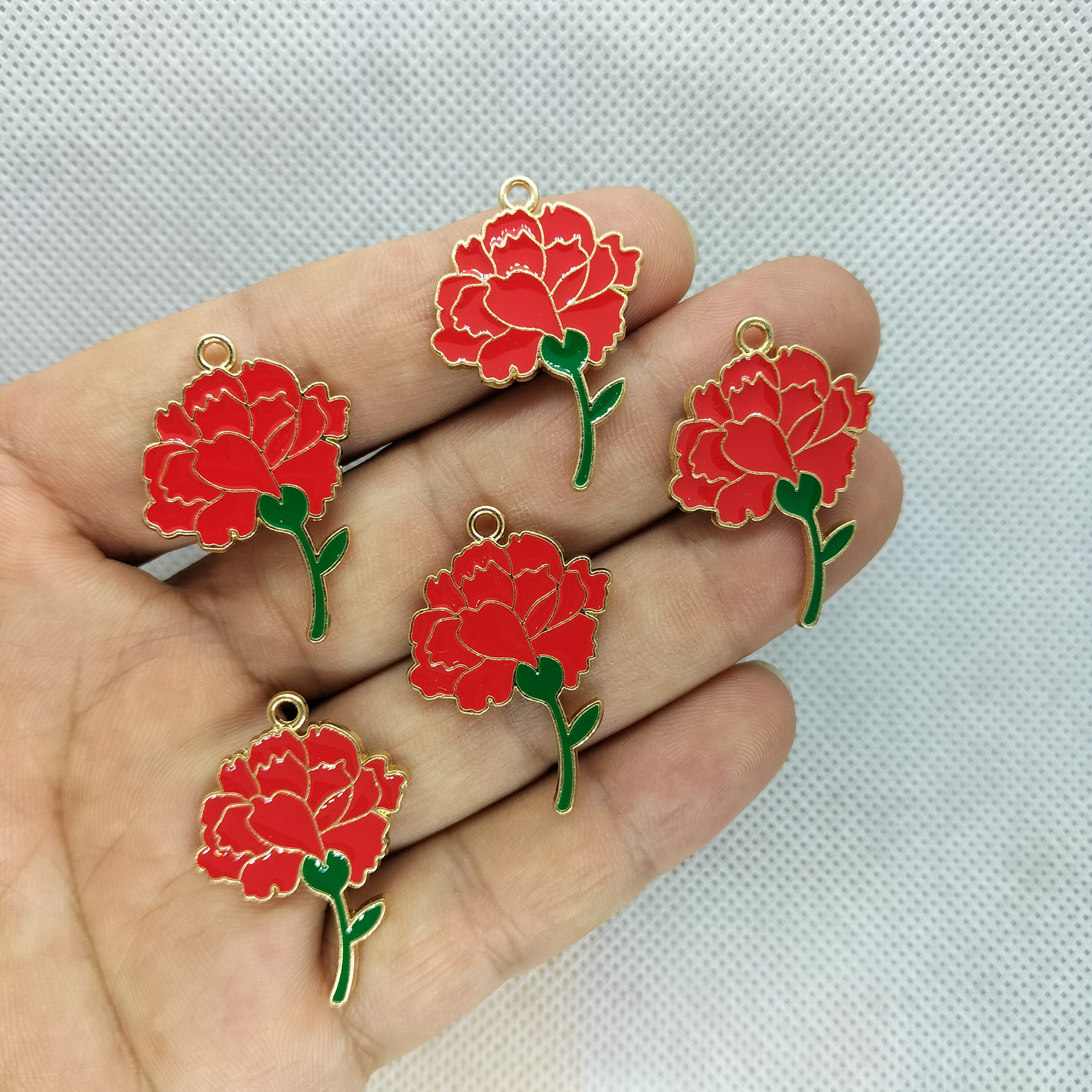 yaokan 30PCS 25x19mm Smalto Rosa Asciugacapelli Ciondolo di