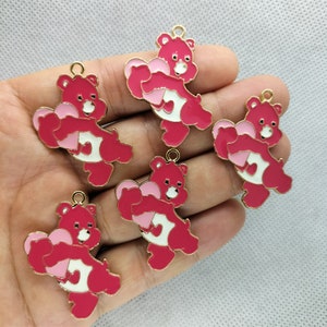 25*32 mm Cartoon Emaille Bedel Goud Metalen Bedels Hanger voor Armband DIY Oorbel Ketting Sleutelhanger Accessoires 10 30 stks