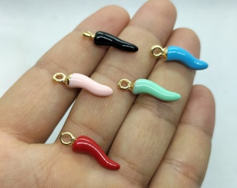 6*21mm Enamel Chili Charm Cartoon Vegetable Charms Pendant for Bracelet DIY Earring Necklace Key Chain Accessories 10 30 Pcs