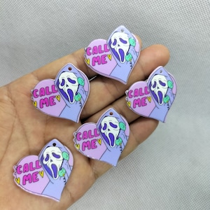 Acryl Hart Charme Cartoon Harten Bedels Hanger voor DIY Oorbel Ketting Sieraden Maken Accessoires 10 30 Stuks