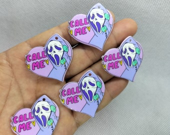 Acrylic Heart Charm Cartoon Hearts Charms Pendant for DIY Earring Necklace Jewelry Making Accessories 10 30Pcs