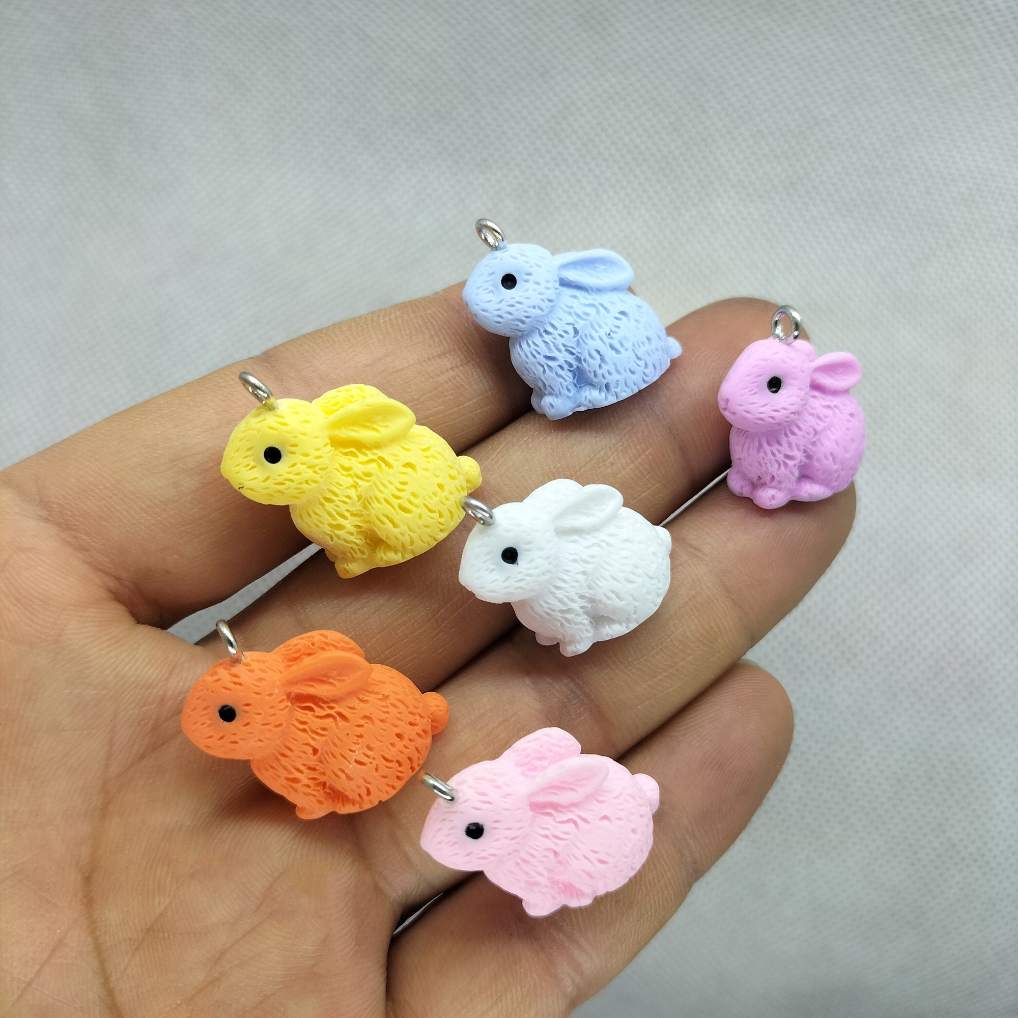 jojofuny 24pcs Easter Charms, Easter Egg Necklace, Rabbit Pendant Charms,  for Necklace Bracelet Jewelry Making DIY Crafts Holiday Accessory