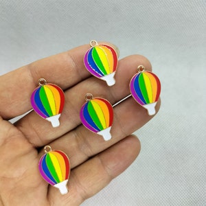 17*25mm Enamel Balloon Charm Cartoon Charms Pendant for Bracelet DIY Earring Necklace Key Chain Jewelry Accessories 10 30 Pcs