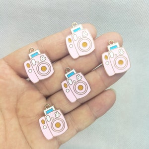 19*24mm cartoon camera emaille bedel goud metaal dier bedels hanger voor armband DIY oorbel ketting sleutelhanger accessoires 10 30 stuks