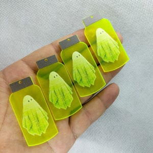 24*50mm Halloween Animal GhostCharm Acrylic Poison Bottle Charms Pendant for DIY Earring Necklace Key Chain Jewelry Making 10 30 Pcs