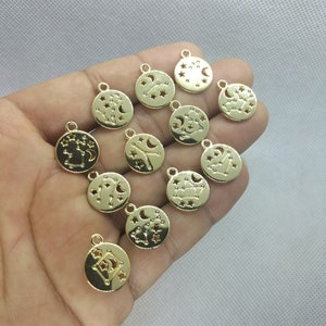 14*17 mm Cartoon Coin Dwanaście Konstelacji Seria Charms Charm Wisiorek do Bransoletki DIY Kolczyki Naszyjnik Breloczek Charm Biżuteria Making