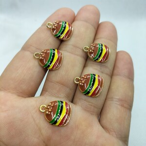 13 * 16mm cartoon emaille charmes imitatie hamburger charme hanger voor DIY oorbel ketting sleutelhanger sieraden maken accessoires 10 30 stuks