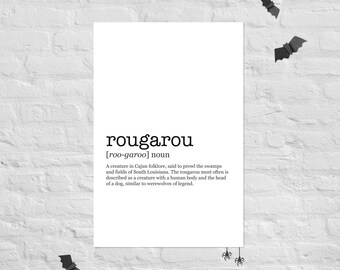 Louisiana Cajun French Rougarou poster wall hanging