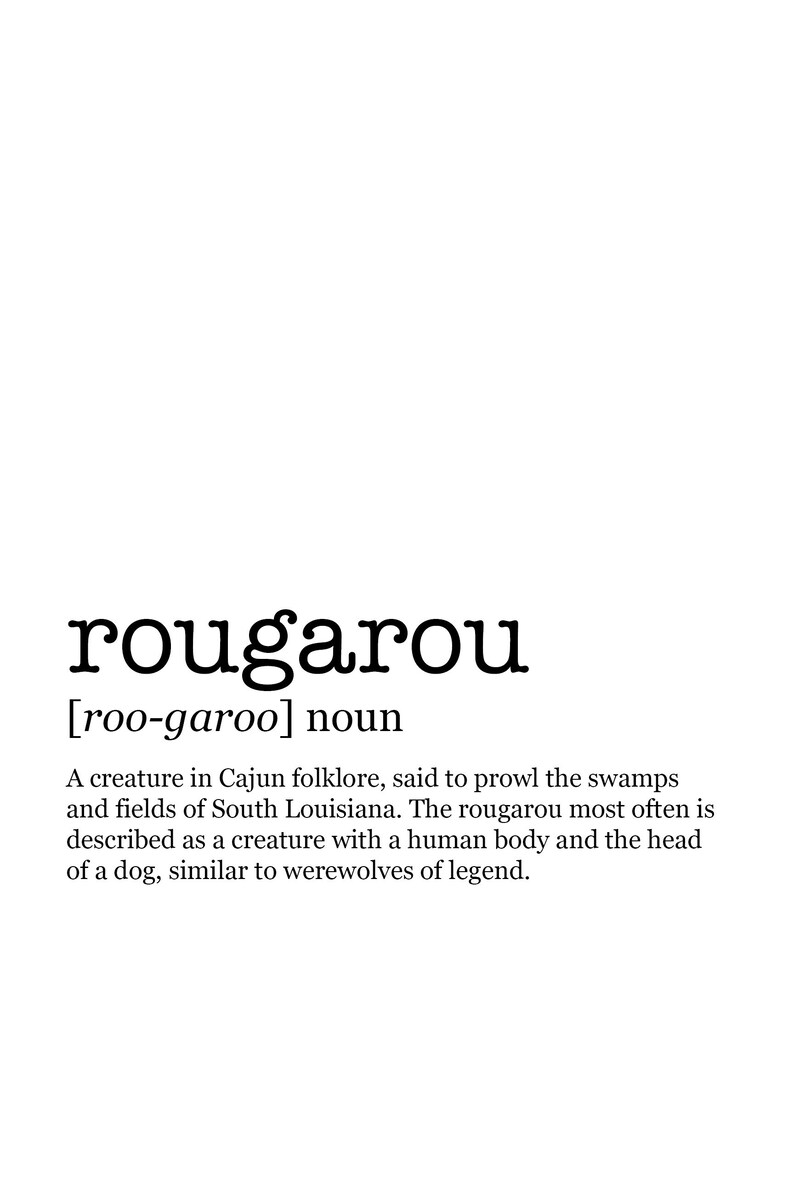 Louisiana Cajun French Southern Rougarou Canvas Wall Hanging Etsy
