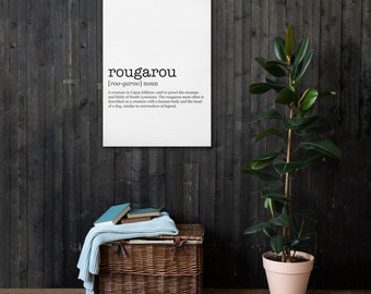 Louisiana Cajun French Southern Rougarou canvas wall hanging