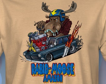 Rat Fink Style Rabid-Moose Amazon T-Shirt   RM0015