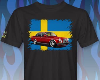 Classic 164e auf Schwedische Flagge T-Shirt RM0286