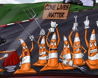 Autocross Cone Chaos Novelty License Plate LP003