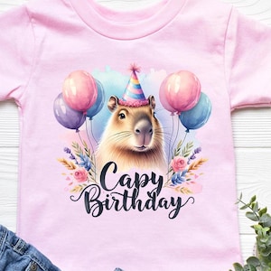 Birthday png - Capybara Birthday png - Print File - Capy Birthday Sublimation Design - Girls Birthday Shirt png - Digital Download