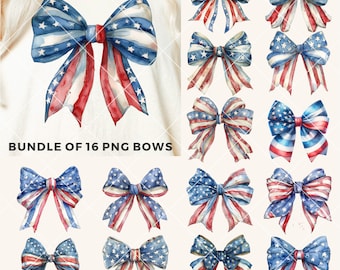 Fourth of July Bow png Bundle - Fourth of July png - Print File - July 4th Sublimation Design - Patriotic png - Coquette Bow - Digital File