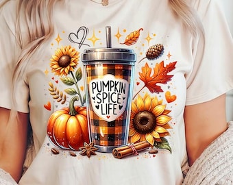 Pumpkin Spice Life png - Fall png - Print File - Fall Sublimation Design - Shirt png - Digital Download