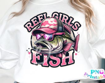 Lustiges Fischen png - Fischen png - Druckdatei - Reel Girls Fish - sarkastisches lustiges Shirt Design - digitaler Download