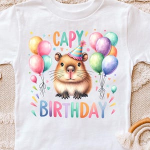 Birthday png - Capybara Birthday png - Print File - Capy Birthday Sublimation Design - Girls Birthday Shirt png - Digital Download
