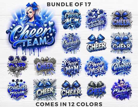 Cheer png Bundle - Airbrushed Cheer png Bundle - Print File - Sublimation Designs - Sports png - Digital Download
