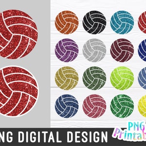 Glitter Volleyball png Bundle - Volleyball png - Print File - Glitter Sublimation Design - Sports png - Digital Download
