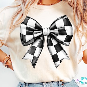 Checkered Bow png - Coquette Bow png - Print File - Bow Sublimation Design - Soft Girl Bow - Digital Download