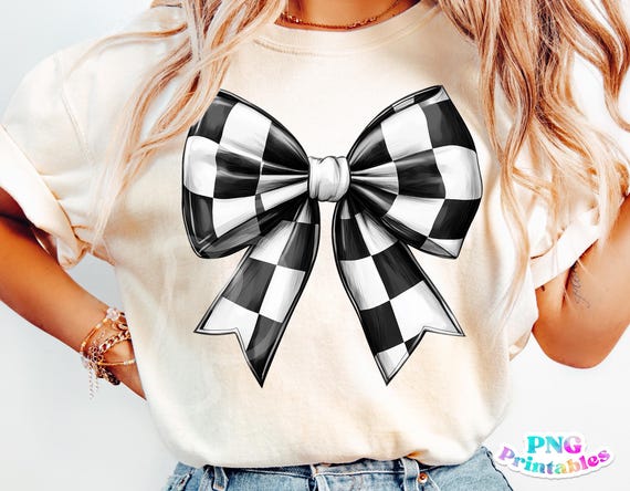 Checkered Bow png - Coquette Bow png - Print File - Bow Sublimation Design - Soft Girl Bow - Digital Download