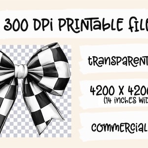 May include: A black and white checkered bow with a white center. The bow is drawn in a realistic style and is isolated on a transparent background. The image is 4200 x 4200 pixels, or 14 inches wide.