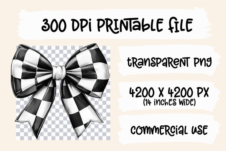 May include: A black and white checkered bow with a white center. The bow is drawn in a realistic style and is isolated on a transparent background. The image is 4200 x 4200 pixels, or 14 inches wide.