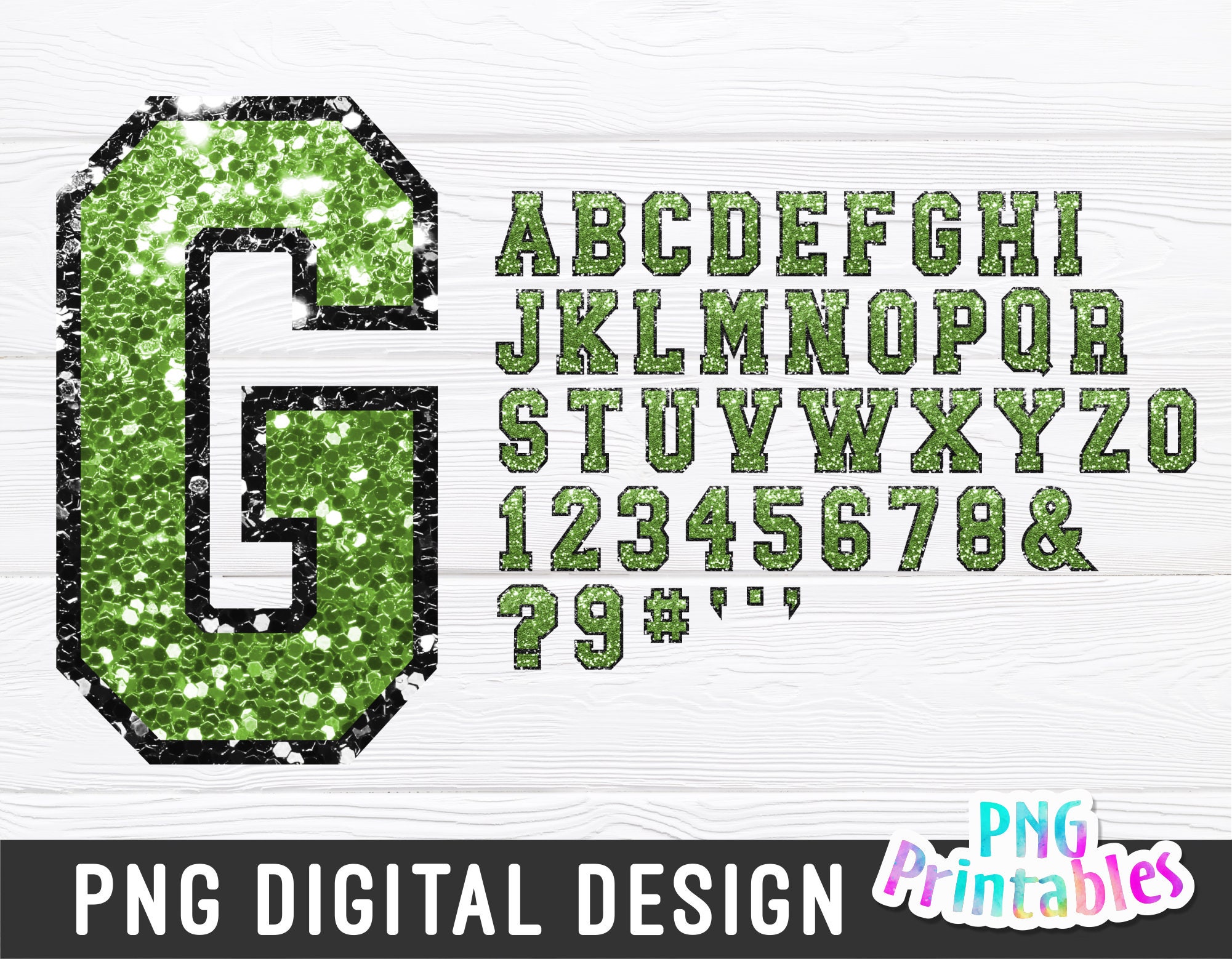 Green Lettering Set