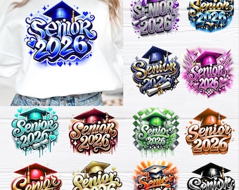 Senior 2026 png Bundle - Graduation png - Print File - Sublimation Design - Senior Shirt png - Digital Download