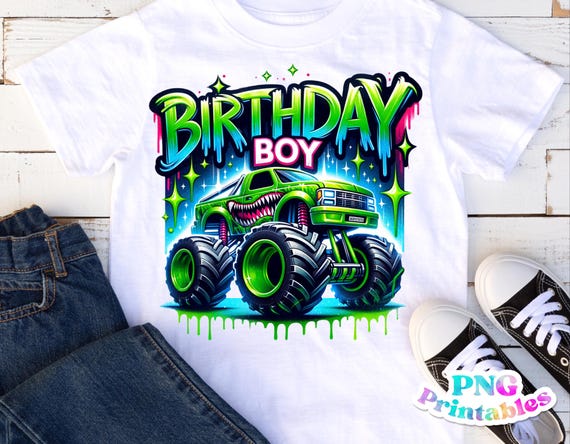 Birthday Boy png - Truck Birthday png - Print File - Sublimation Design - Boys Birthday Shirt png - Digital Download