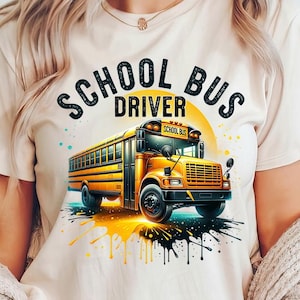 Skolbusschaufför png - Yrke png - Utskriftsfil - Sublimeringsdesign - Skola png - Digital nedladdning