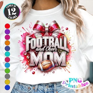 Football and Cheer png - Sequin Football png - Print File - Glitter Cheer Sublimation Design - Sports png - Digital Download