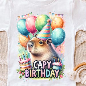Birthday png - Capybara Birthday png - Print File - Capy Birthday Sublimation Design - Girls Birthday Shirt png - Digital Download