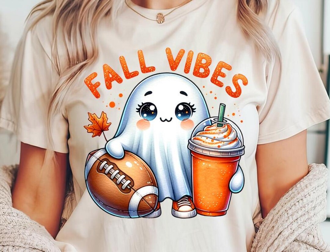 Fall Vibes Png - Funny Png - Print File - Cute Ghost Sublimation Design ...