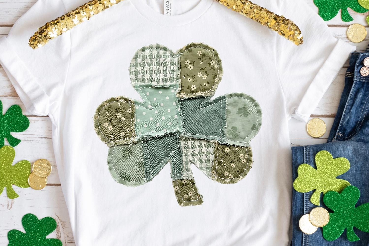 Patchwork Shamrock Png | St Patricks Day Clover Shirt Design ...