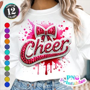 Cheer png - Sequin Cheer png - Print File - Glitter Cheer Sublimation Design - Sports png - Digital Download