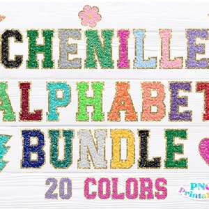 Chenille Alphabet Bundle png - Gold Glitter e Chenille Alphabet - png Bundle - png Imprimir arquivo para sublimação ou impressão - Glitter png