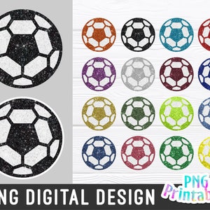 グリッターサッカーボール png バンドル - サッカー png - 印刷ファイル - グリッター昇華デザイン - スポーツ png - デジタルダウンロード